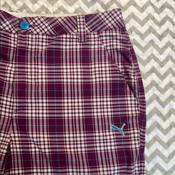 Puma Men's Purple Blue Plaid Golf Shorts sz 34 - Picture 4 of 11